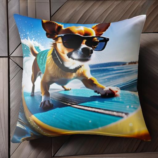 サーフボード チワワ サングラス 海 波 サーフィン クッションカバー 45×45cm アニマル柄 おしゃれ 可愛い クッション本体付き 正方形 犬ファン サーフボード チワワ サングラス 海 波 サーフィン クッションカバー 45×45cm アニマル柄 おしゃれ 可愛い クッション本体付き 正方形 犬ファン