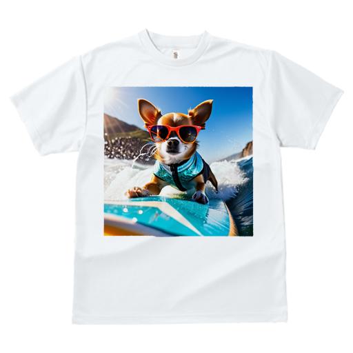 Tシャツ レディース 犬ファン 半袖 春夏 犬柄 プリント カジュアル かわいい 人間用 フィットネス ダンス サングラス チワワ サーフィン 海 太陽