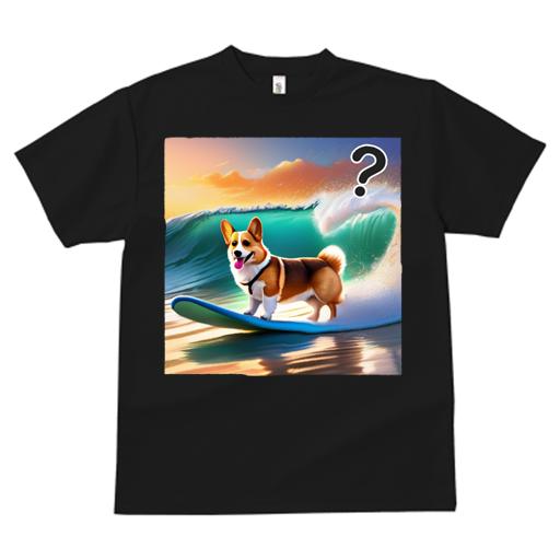 Tシャツ レディース 犬ファン 半袖 春夏 犬柄 プリント カジュアル かわいい 人間用 フィットネス ダンス サーフィン コーギー 波 ビーチ 夕日 シルエット