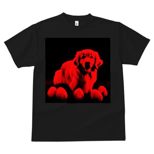 Tシャツ レディース 犬ファン 半袖 春夏 犬柄 プリント カジュアル かわいい 人間用 フィットネス ダンス イースターエッグ ゴールデンレトリバー 草