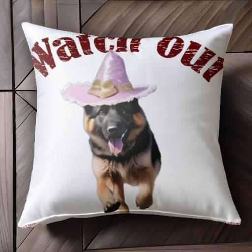 帽子 ジャーマンシェパード 文字 クッションカバー 45×45cm アニマル柄 おしゃれ 可愛い クッション本体付き 正方形 犬ファン