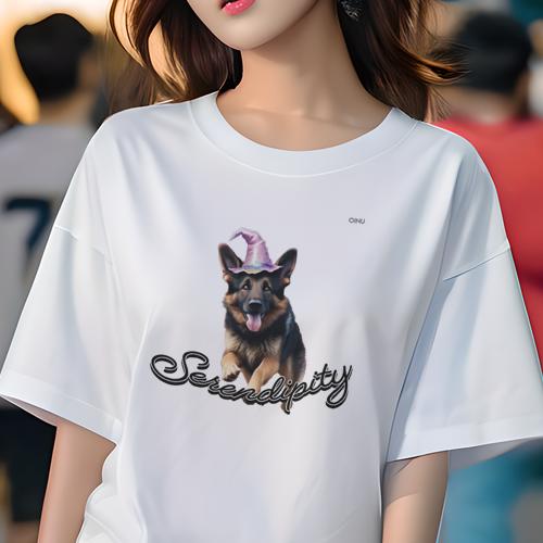 Tシャツ レディース 犬ファン 半袖 春夏 犬柄 プリント カジュアル かわいい 人間用 フィットネス ダンス 魔法の帽子 ジャーマンシェパードドッグ かわいい セレンディピティ Tシャツ レディース 犬ファン 半袖 春夏 犬柄 プリント カジュアル かわいい 人間用 フィットネス ダンス 魔法の帽子 ジャーマンシェパードドッグ かわいい セレンディピティ