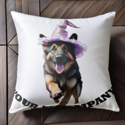 帽子 ジャーマンシェパード クッションカバー 45×45cm アニマル柄 おしゃれ 可愛い クッション本体付き..