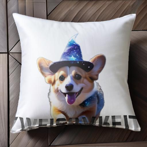 帽子 ウェルシュコーギー 魔法 星 クッションカバー 45×45cm アニマル柄 おしゃれ 可愛い クッション本体付き 正方形 犬ファン 帽子 ウェルシュコーギー 魔法 星 クッションカバー 45×45cm アニマル柄 おしゃれ 可愛い クッション本体付き 正方形 犬ファン