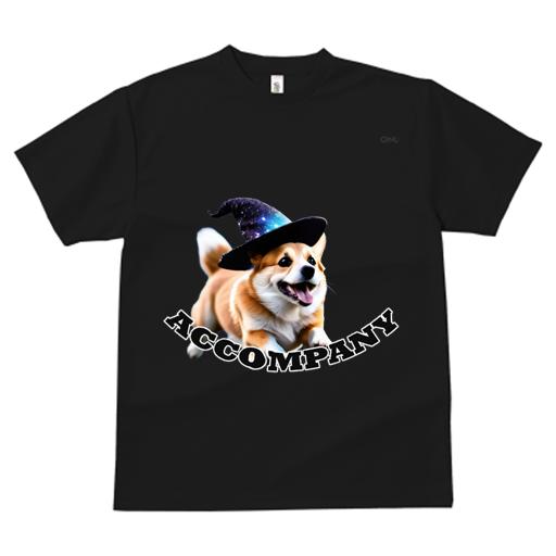 Tシャツ レディース 犬ファン 半袖 春夏 犬柄 プリント カジュアル かわいい 人間用 フィットネス ダンス 魔法の帽子 コーギー 笑顔
