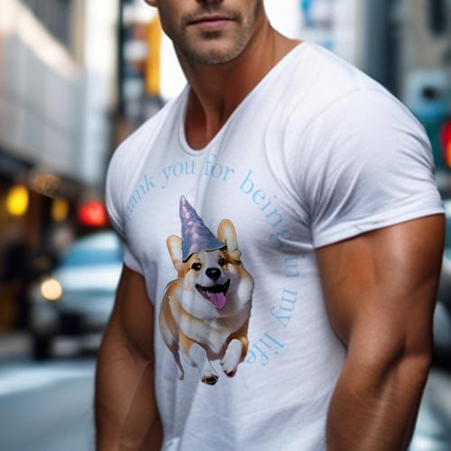 Tシャツ メンズ キッズ 犬ファン 半袖 春夏 犬柄 プリント カジュアル かわいい 人間用 フィットネス ダンス 魔法の帽子 ウェルシュコーギー 感謝 Tシャツ メンズ キッズ 犬ファン 半袖 春夏 犬柄 プリント カジュアル かわいい 人間用 フィットネス ダンス 魔法の帽子 ウェルシュコーギー 感謝
