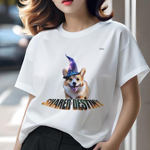 Tシャツ レディース 犬ファン 半袖 春夏 犬柄 プリント カジュアル かわいい 人間用 フィットネス ダンス 魔法使いの帽子 コーギー Tシャツ レディース 犬ファン 半袖 春夏 犬柄 プリント カジュアル かわいい 人間用 フィットネス ダンス 魔法使いの帽子 コーギー