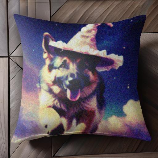 魔法の帽子 ジャーマンシェパード 夜空 星 雲 クッションカバー 45×45cm アニマル柄 おしゃれ 可愛い クッション本体付き 正方形 犬ファン 魔法の帽子 ジャーマンシェパード 夜空 星 雲 クッションカバー 45×45cm アニマル柄 おしゃれ 可愛い クッション本体付き 正方形 犬ファン