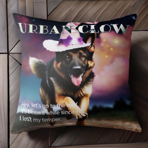 魔法の帽子 ジャーマンシェパード 夜空 星 道 歩いている犬 クッションカバー 45×45cm アニマル柄 おし..