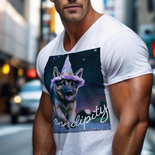 Tシャツ メンズ キッズ 犬ファン 半袖 春夏 犬柄 プリント カジュアル かわいい 人間用 フィットネス ダンス 帽子 ジャーマンシェパードドッグ 夜空 星空 魔法