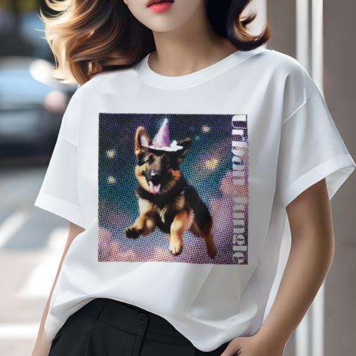 Tシャツ レディース 犬ファン 半袖 春夏 犬柄 プリント カジュアル かわいい 人間用 フィットネス ダンス 帽子 ジャーマンシェパードドッグ 星 都会 Tシャツ レディース 犬ファン 半袖 春夏 犬柄 プリント カジュアル かわいい 人間用 フィットネス ダンス 帽子 ジャーマンシェパードドッグ 星 都会