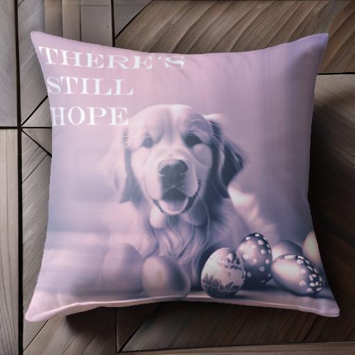 イースターエッグ ゴールデンレトリバー 希望 ポジティブ クッションカバー 45×45cm アニマル柄 おしゃれ 可愛い クッション本体付き ..