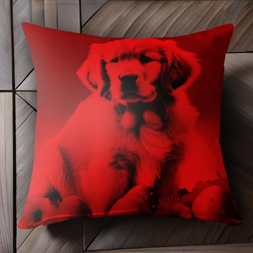 卵 ゴールデンレトリバー 花 クッションカバー 45×45cm アニマル柄 おしゃれ 可愛い クッション本体付き 正方形 犬ファン