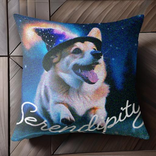 魔法の帽子 ウェルシュコーギー 夜空 星 ファンタジー クッションカバー 45×45cm アニマル柄 おしゃれ 可愛い クッション本体付き 正方形 犬ファン 魔法の帽子 ウェルシュコーギー 夜空 星 ファンタジー クッションカバー 45×45cm アニマル柄 おしゃれ 可愛い クッション本体付き 正方形 犬ファン