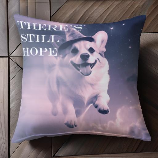 魔法の帽子 コーギー 星空 雲 クッションカバー 45×45cm アニマル柄 おしゃれ 可愛い クッション本体付..