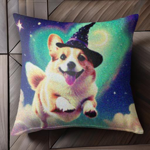 魔法の帽子 コーギー 空 星 雲 魔法 クッションカバー 45×45cm アニマル柄 おしゃれ 可愛い クッション本体付き 正方形 犬ファン 魔法の帽子 コーギー 空 星 雲 魔法 クッションカバー 45×45cm アニマル柄 おしゃれ 可愛い クッション本体付き 正方形 犬ファン