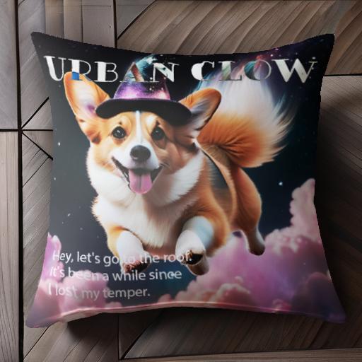 魔法の帽子 コーギー ナイトスカイ 雲 クッションカバー 45×45cm アニマル柄 おしゃれ 可愛い クッション本体付き 正方形 犬ファン