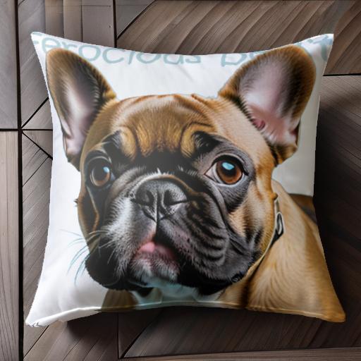 かわいい フレンチブルドッグ フェイス 元気 耳 クッションカバー 45×45cm アニマル柄 おしゃれ 可愛い クッション本体付き 正方形 犬ファン