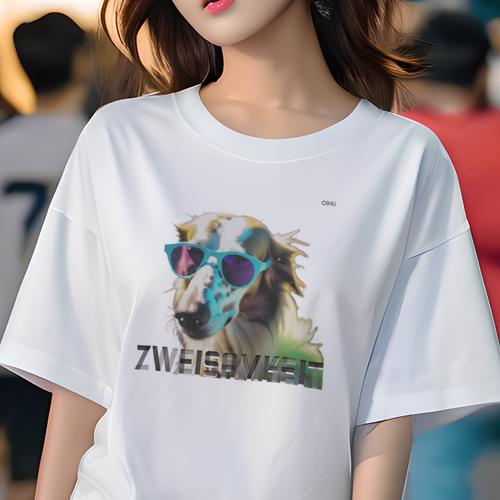 Tシャツ レディース 犬ファン 半袖 春夏 犬柄 プリント カジュアル かわいい 人間用 フィットネス ダン..