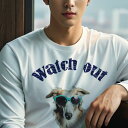 長袖Tシャツ 人間用 メンズ 秋春夏 プリント レジャー アウトドア カジュアル かわいい 犬ファン サングラス ボルゾイ セーター テキスト 青色
