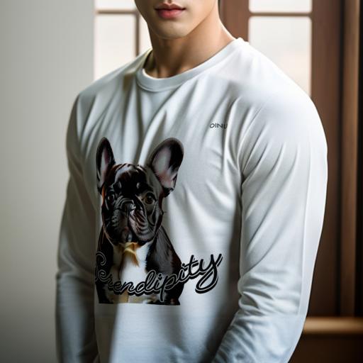 長袖Tシャツ 人間用 メンズ 秋春夏 プリント レジャー アウトドア カジュアル かわいい 犬ファン セレンディピティ フレンチブルドッグ 犬 ペット 可愛い 絵