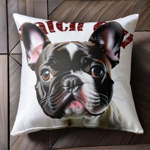 耳 フレンチブルドッグ 目 鼻 文字 クッションカバー 45×45cm アニマル柄 おしゃれ 可愛い クッション..