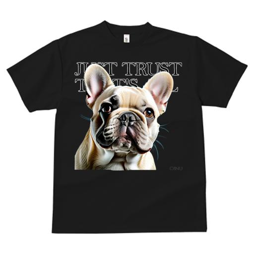 Tシャツ レディース 犬ファン 半袖 春夏 犬柄 プリント カジュアル かわいい 人間用 フィットネス ダンス 信じろ フレンチブルドッグ 犬 イラスト Tシャツ