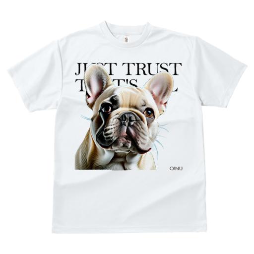 Tシャツ レディース 犬ファン 半袖 春夏 犬柄 プリント カジュアル かわいい 人間用 フィットネス ダンス 信じろ フレンチブルドッグ 犬 イラスト Tシャツ