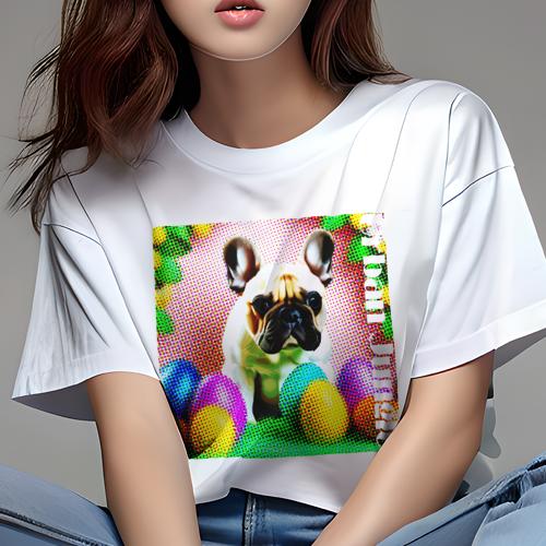 Tシャツ レディース 犬ファン 半袖 春夏 犬柄 プリント カジュアル かわいい 人間用 フィットネス ダン..