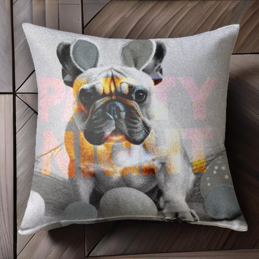 卵 フレンチブルドッグ 兎耳 クッションカバー 45×45cm アニマル柄 おしゃれ 可愛い クッション本体付..