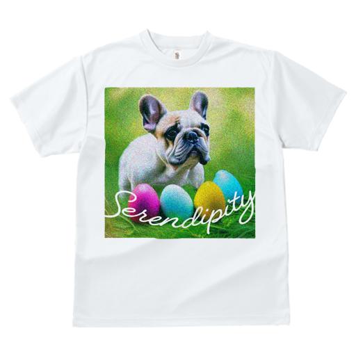 Tシャツ レディース 犬ファン 半袖 春夏 犬柄 プリント カジュアル かわいい 人間用 フィットネス ダンス 卵 フレンチブルドッグ カラフル 芝生 セルベディペティ