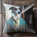 サングラス ボルゾイ コート 街並み PARTY NIGHT クッションカバー 45×45cm アニマル柄 おしゃれ 可愛い クッション本体付き 正方形 犬ファ...