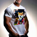 Tシャツ メンズ キッズ 犬ファン 半袖 春夏 犬柄 プリント カジュアル かわいい 人間用 フィットネス ダンス 着物 柴犬 桜 ランタン 和服 夜景