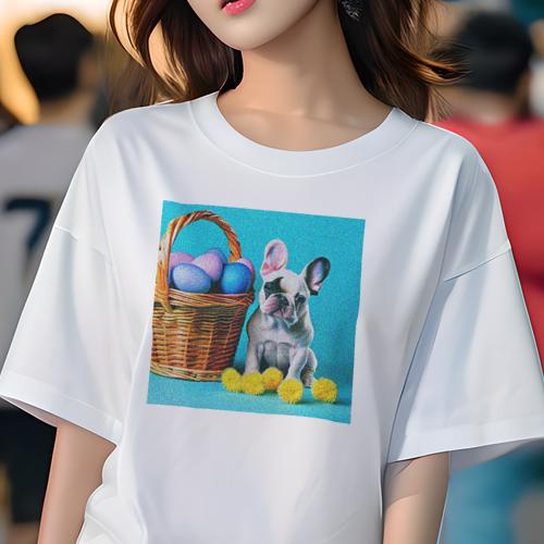 Tシャツ レディース 犬ファン 半袖 春夏 犬柄 プリント カジュアル かわいい 人間用 フィットネス ダンス バスケット フレンチブルドッグ イースターエッグ ポンポン Tシャツ レディース 犬ファン 半袖 春夏 犬柄 プリント カジュアル かわいい 人間用 フィットネス ダンス バスケット フレンチブルドッグ イースターエッグ ポンポン