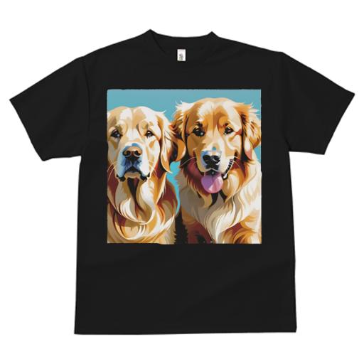 Tシャツ レディース 犬ファン 半袖 春夏 犬柄 プリント カジュアル かわいい 人間用 フィットネス ダンス ゴールデンレトリバー