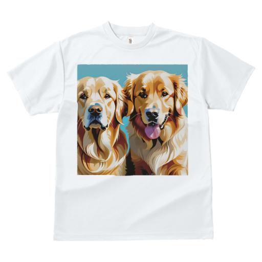Tシャツ レディース 犬ファン 半袖 春夏 犬柄 プリント カジュアル かわいい 人間用 フィットネス ダンス ゴールデンレトリバー