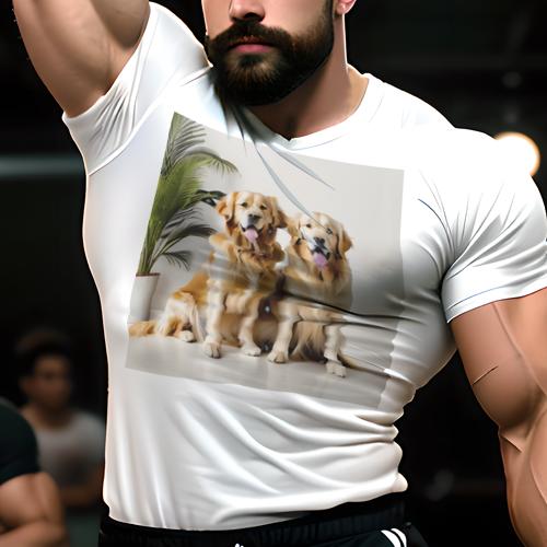 Tシャツ メンズ キッズ 犬ファン 半袖 春夏 犬柄 プリント カジュアル かわいい 人間用 フィットネス ..