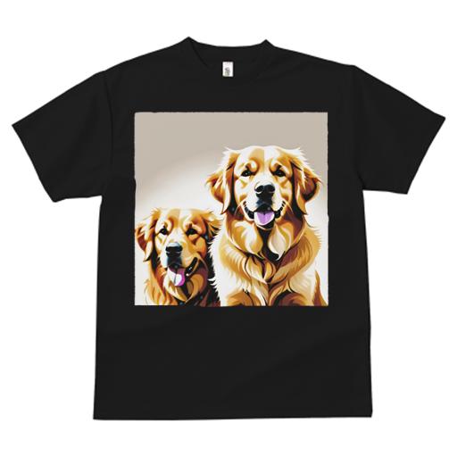 Tシャツ レディース 犬ファン 半袖 春夏 犬柄 プリント カジュアル かわいい 人間用 フィットネス ダンス 笑顔 ゴールデンレトリバー 家族 優しさ