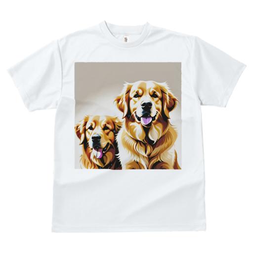 Tシャツ レディース 犬ファン 半袖 春夏 犬柄 プリント カジュアル かわいい 人間用 フィットネス ダンス 笑顔 ゴールデンレトリバー 家族 優しさ