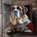 鎧 セントバーナード 王族 高貴な雰囲気 犬 クッションカバー 45×45cm アニマル柄 おしゃれ 可愛い クッション本体付き 正方形 犬ファン