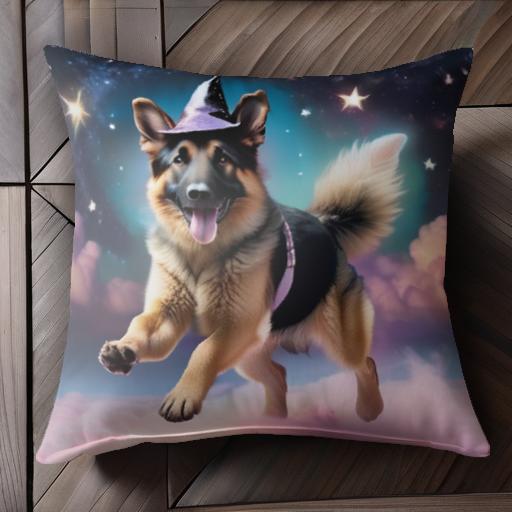 魔法の帽子 ジャーマンシェパード 星 夜空 雲 クッションカバー 45×45cm アニマル柄 おしゃれ 可愛い クッション本体付き 正方形 犬ファン 魔法の帽子 ジャーマンシェパード 星 夜空 雲 クッションカバー 45×45cm アニマル柄 おしゃれ 可愛い クッション本体付き 正方形 犬ファン
