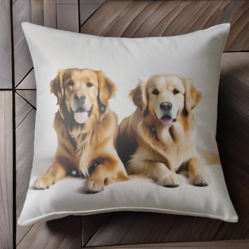 白い背景 ゴールデンレトリバー リラックス クッションカバー 45×45cm アニマル柄 おしゃれ 可愛い クッション本体付き 正方形 犬ファン