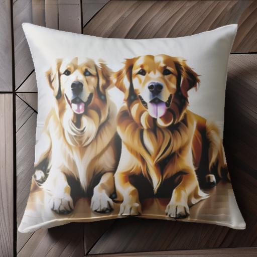 シンプルな部屋 ゴールデンレトリバー フローリング 座っている犬 クッションカバー 45×45cm アニマル柄 おしゃれ 可愛い クッション本体付き 正方形 犬ファン シンプルな部屋 ゴールデンレトリバー フローリング 座っている犬 クッションカバー 45×45cm アニマル柄 おしゃれ 可愛い クッション本体付き 正方形 犬ファン