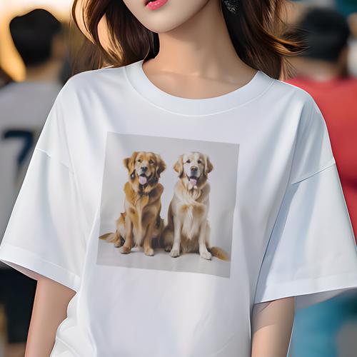 Tシャツ レディース 犬ファン 半袖 春夏 犬柄 プリント カジュアル かわいい 人間用 フィットネス ダン..
