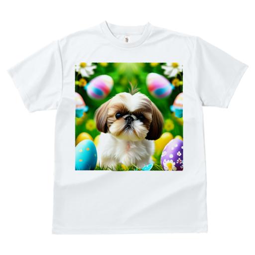 Tシャツ レディース 犬ファン 半袖 春夏 犬柄 プリント カジュアル かわいい 人間用 フィットネス ダンス 卵 シーズー 花 草