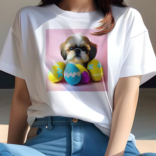 Tシャツ レディース 犬ファン 半袖 春夏 犬柄 プリント カジュアル かわいい 人間用 フィットネス ダン..
