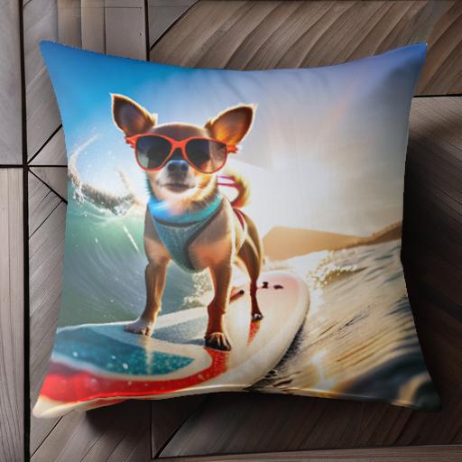 サングラス チワワ サーフボード 海 太陽 クッションカバー 45×45cm アニマル柄 おしゃれ 可愛い クッション本体付き 正方形 犬ファン サングラス チワワ サーフボード 海 太陽 クッションカバー 45×45cm アニマル柄 おしゃれ 可愛い クッション本体付き 正方形 犬ファン