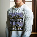 長袖Tシャツ 人間用 メンズ 秋春夏 プリント レジャー アウトドア カジュアル かわいい 犬ファン 希望 その他 たまご パピー やさしさ 平和