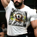 Tシャツ メンズ キッズ 犬ファン 半袖 春夏 犬柄 プリント カジュアル かわいい 人間用 フィットネス ダンス 草 ゴールデンレトリバー たまご