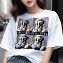 Tシャツ メンズ キッズ 犬ファン 半袖 春夏 犬柄 プリント カジュアル かわいい 人間用 フィットネス ダンス たまご ゴールデンレトリバー 希望